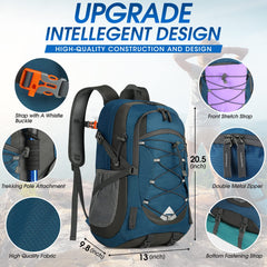 IGOLUMON 40L hiking backpack side view shows multiple pockets for quick access.