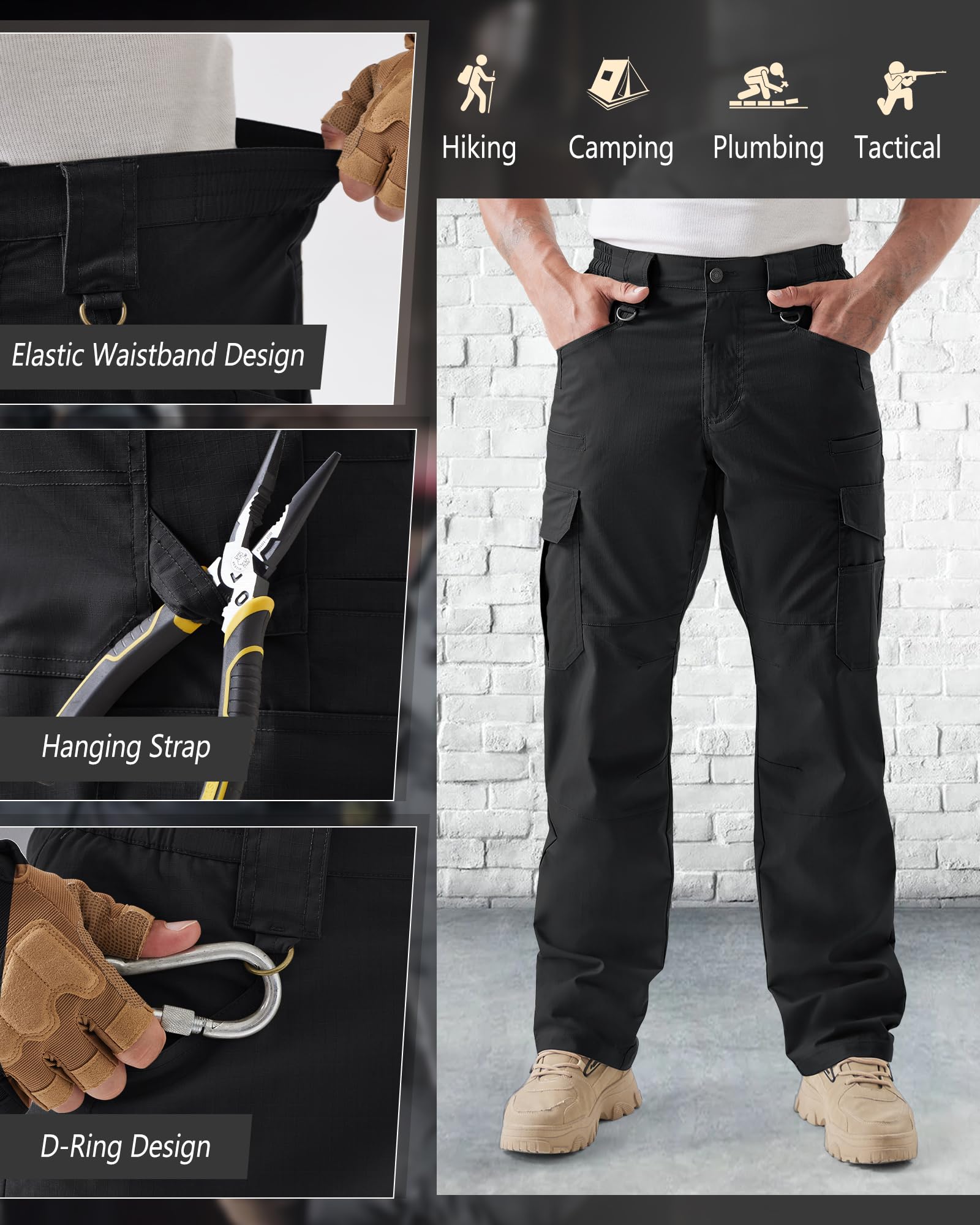 IGOLUMON work pants feature sturdy belt-loop design for secure, adaptable fit.