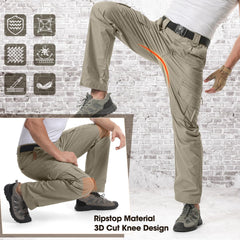 IGOLUMON men's stretch tactical pants elastic waistband offers a precise comfortable fit.