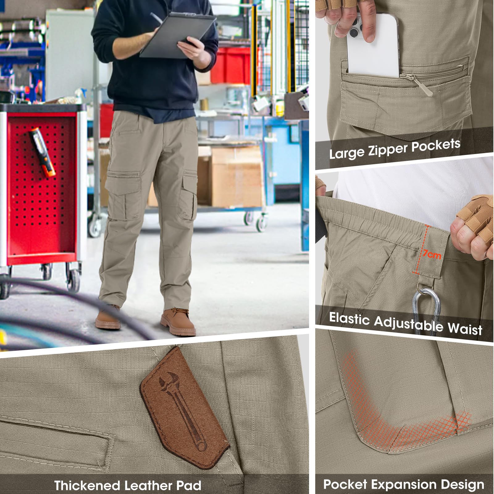IGOLUMON knee reinforcement supports long-term wear during work and outdoor activity.