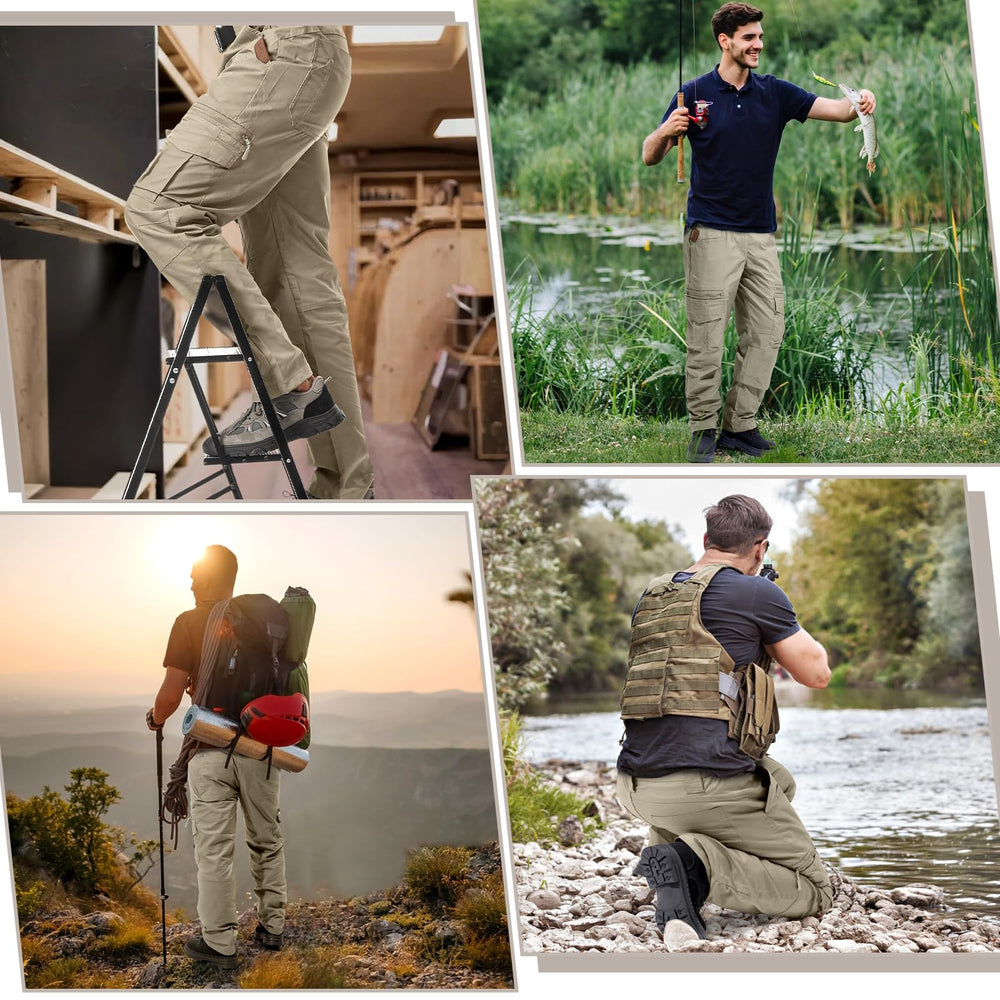 IGOLUMON men's stretch tactical pants wearers showcase comfortable fit and practicality.