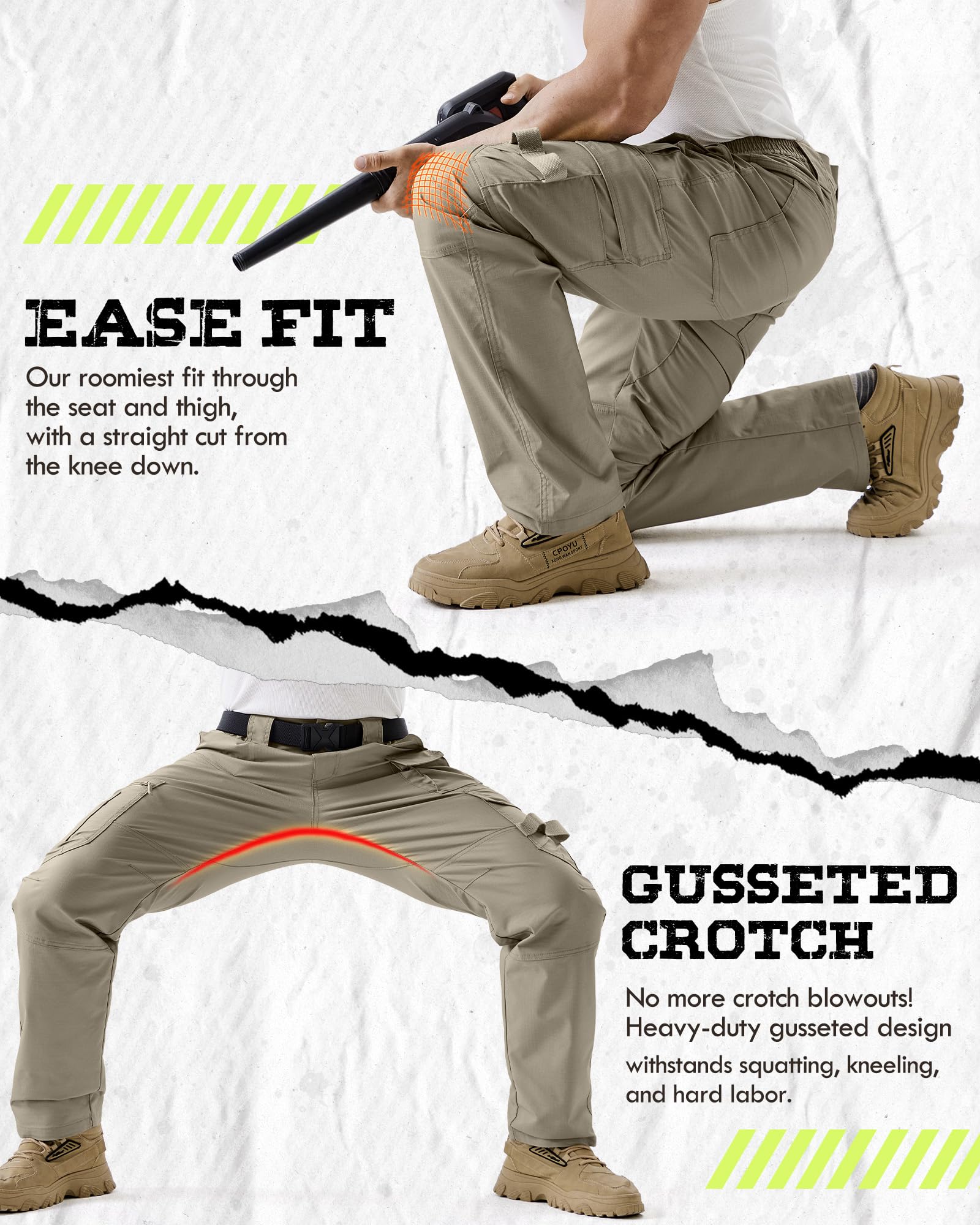 IGOLUMON elastic waistband enhances comfort for long wear and movement.