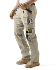 IGOLUMON stretch tactical pants front view shows ripstop durability and flexible movement.