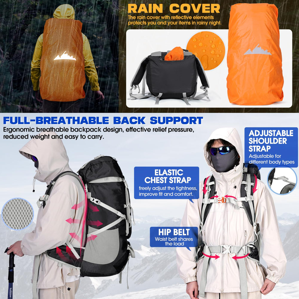 IGOLUMON 60L hip belt pocket keeps small items secure.