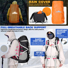 IGOLUMON 60L hip belt pocket keeps small items secure.