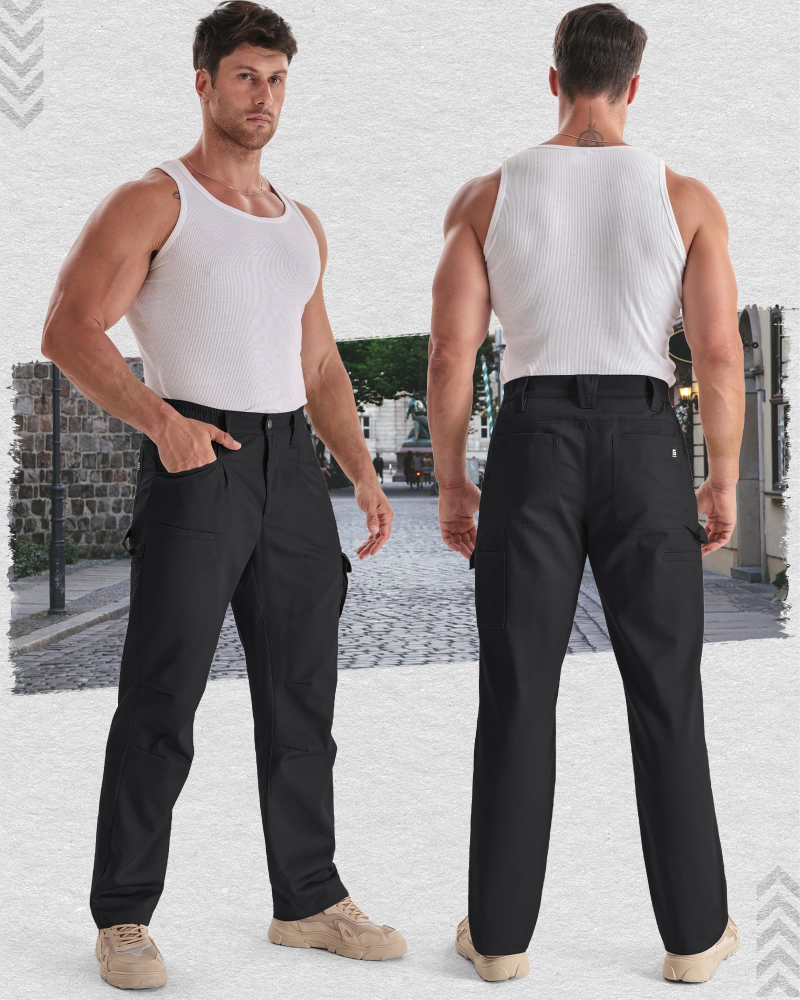 IGOLUMON cargo pants pocket-organization shows 13-pocket design for quick access.