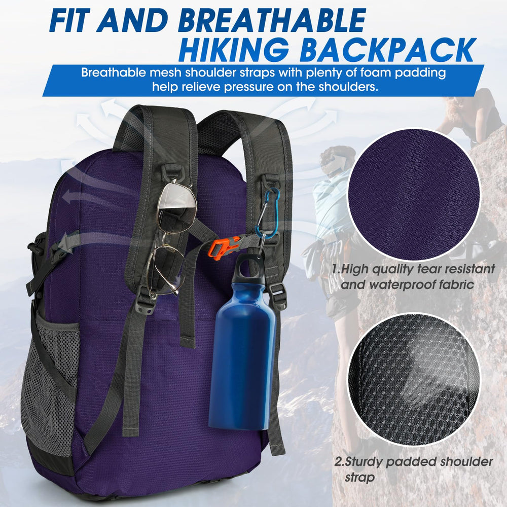 IGOLUMON packable hiking backpack folds into its own pocket for storage.