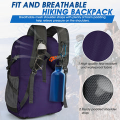 IGOLUMON packable hiking backpack folds into its own pocket for storage.