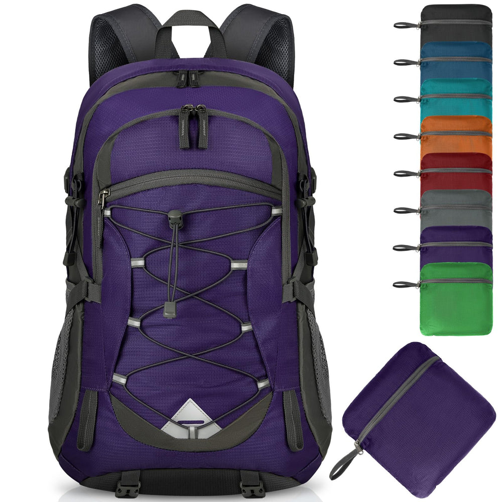 IGOLUMON 40L hiking backpack front pocket for quick-access essentials.