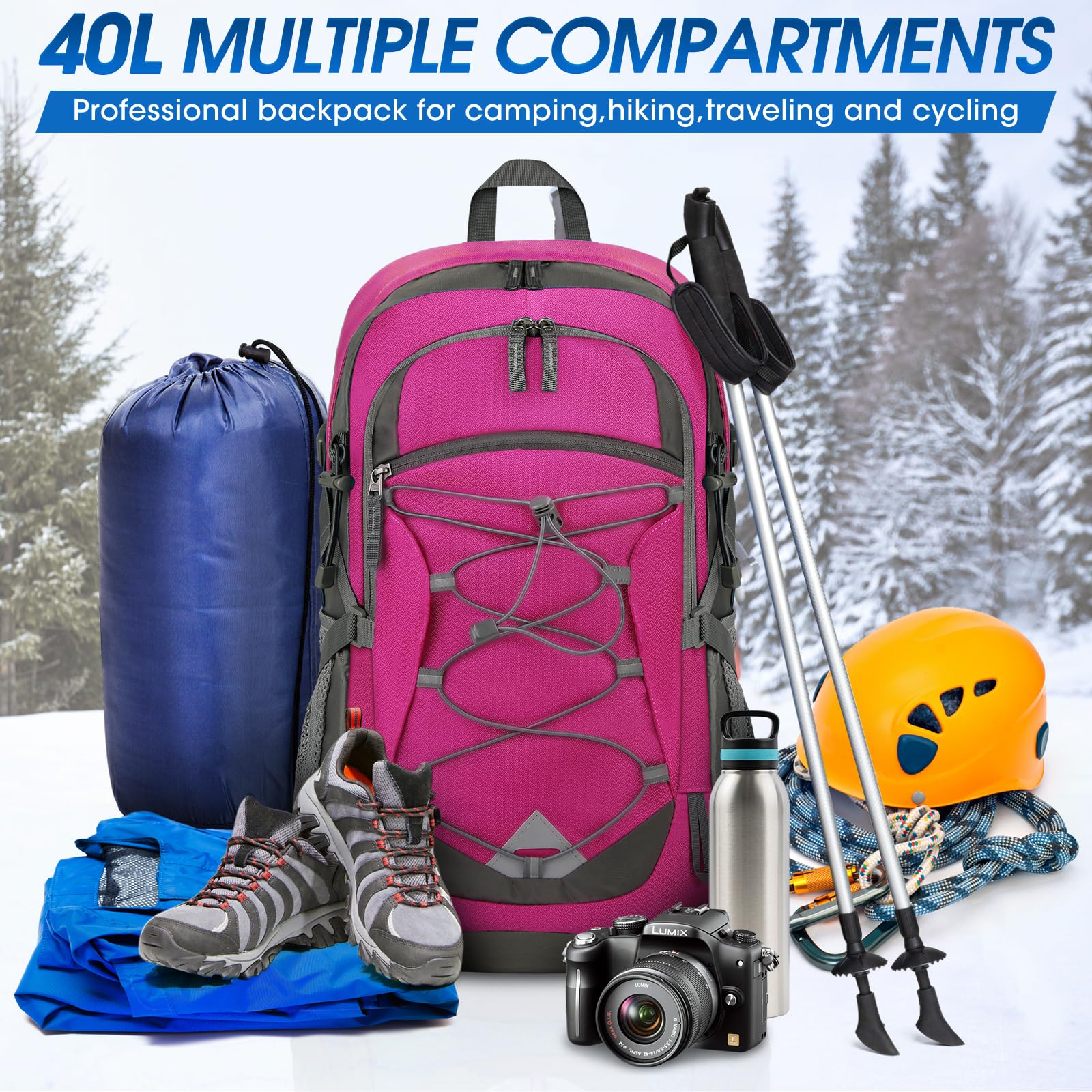 IGOLUMON 40L lightweight 1 lb design for effortless carry on adventures.