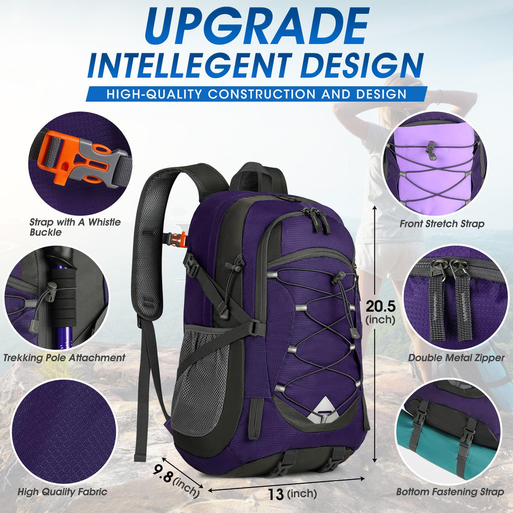 IGOLUMON 40L hiking backpack side pocket keeps items organized.