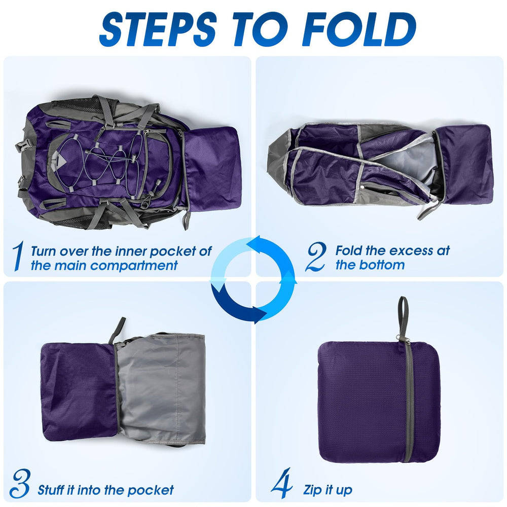 IGOLUMON hiking backpack with trekking pole straps for easy carrying.