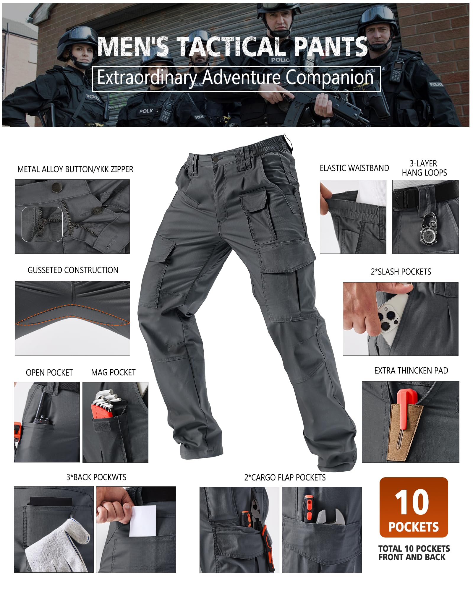 IGOLUMON ripstop weave texture emphasizes durable fabric that resists tears on rugged jobs