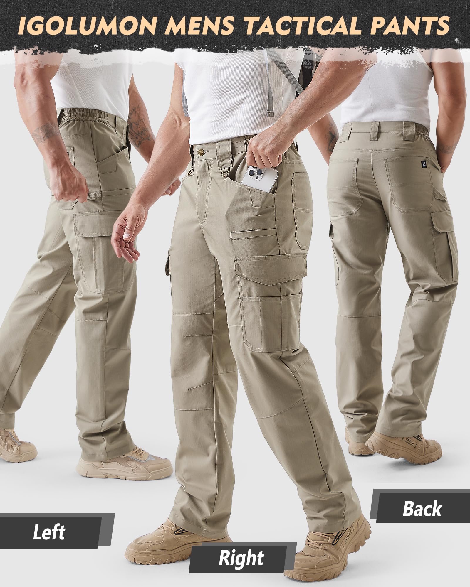 IGOLUMON ripstop fabric texture signals tear-resistance for rugged outdoor work