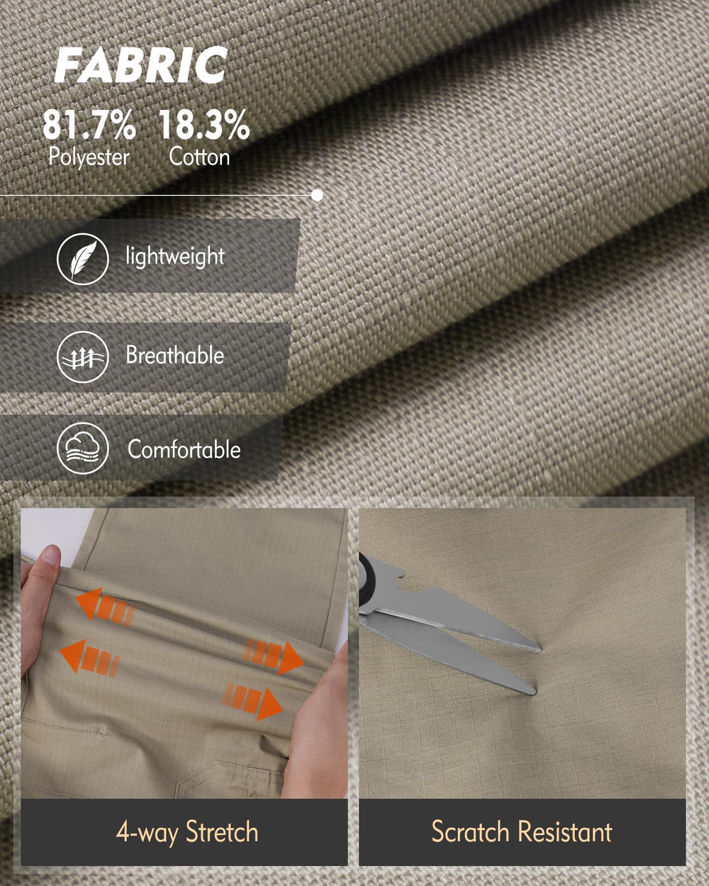IGOLUMON pants YKK zipper and internal snap button provide durable closure