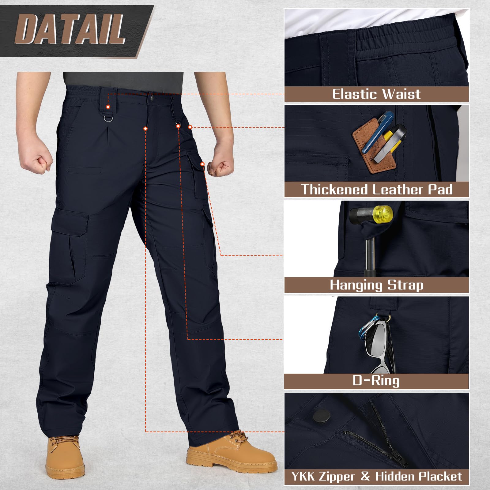 IGOLUMON versatile cargo pants suit hiking, camping, and casual daily use.