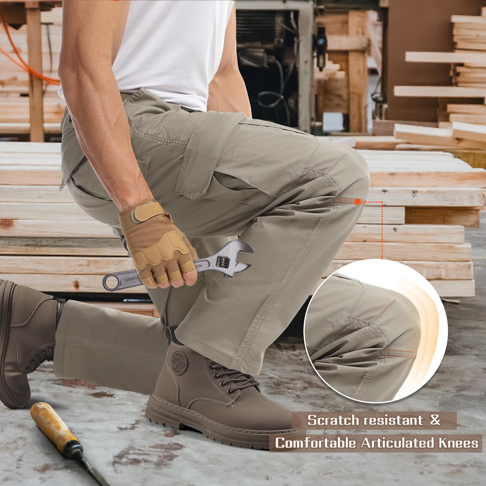 IGOLUMON stretchtactical-pants back-pockets provide secure space for essentials