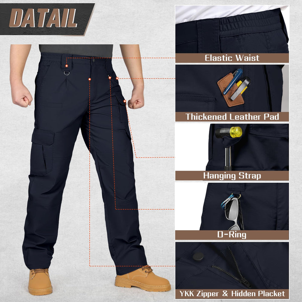 IGOLUMON StretchTactical pants hanging strap illustrates easy tool carrying on the job