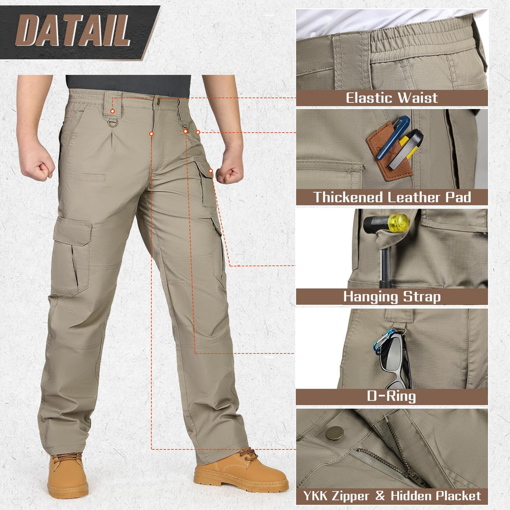 IGOLUMON stretchtactical-pants waistband-zipper ensures secure fit on the move