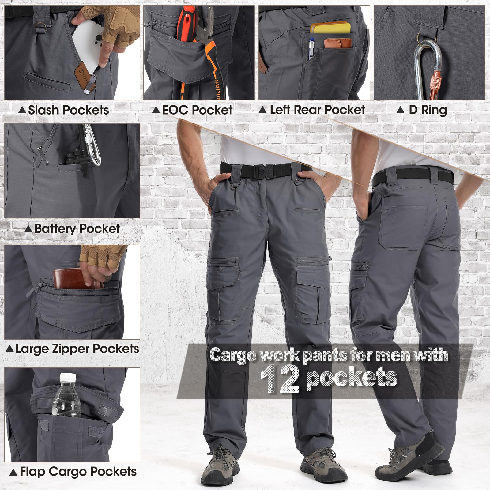 IGOLUMON 12-pocket layout keeps tools organized on the go.