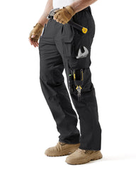 IGOLUMON men's stretch tactical pants show the 15-pocket layout for tool carrying.