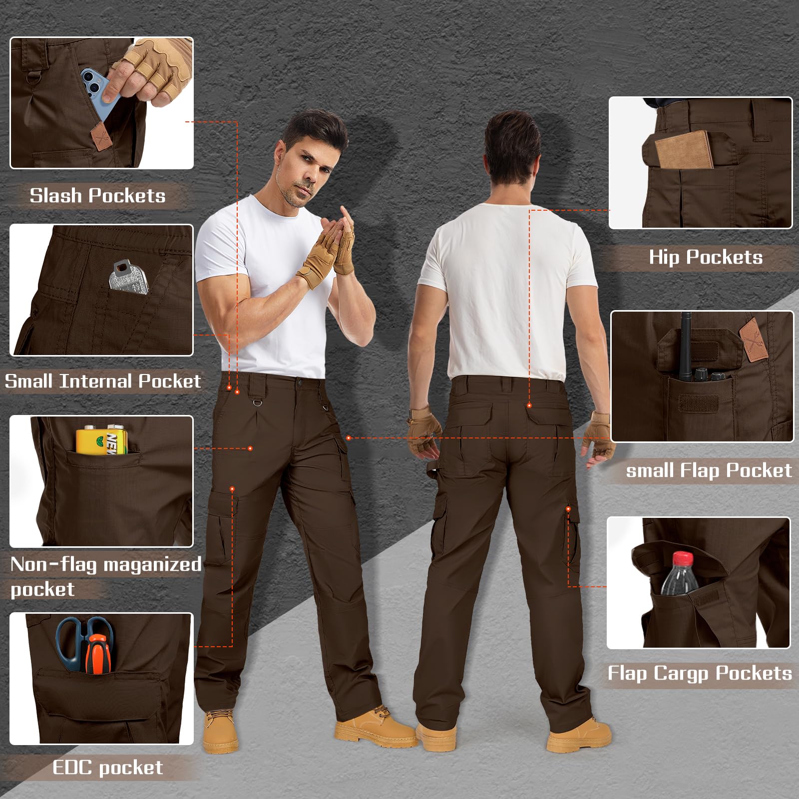 IGOLUMON stretchtactical pants elastic waistband for comfortable, adjustable fit