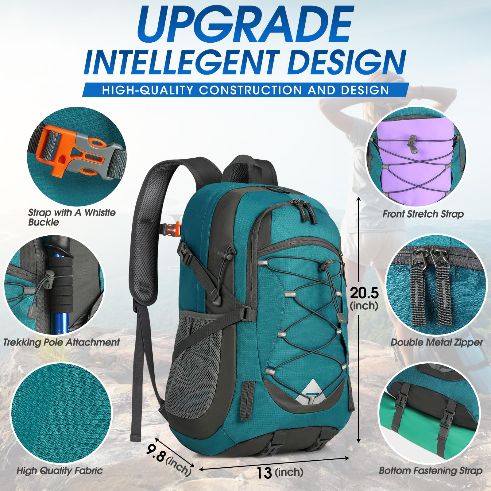 IGOLUMON packable backpack folded into pocket demonstrates easy storage for travel