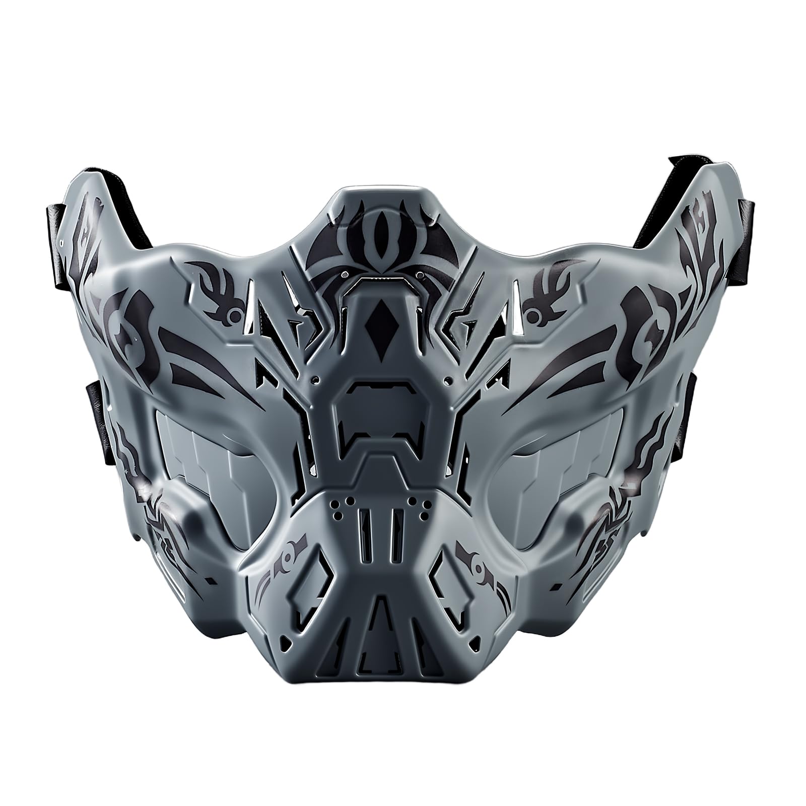 iHOO Airsoft Mask front view shows ghost design, ideal for CS matches and cosplay.