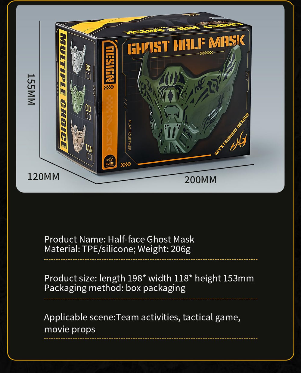 iHOO Mask compatible with helmets and safety goggles for a cohesive setup.