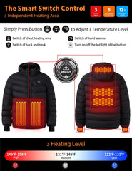 iHood jacket includes 12V battery pack for rapid heating and long-lasting warmth.