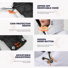 IKAZZ coat with detachable hood for versatile cold-weather styling