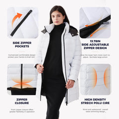 IKAZZ waist-cinching design enhances silhouette while staying warm