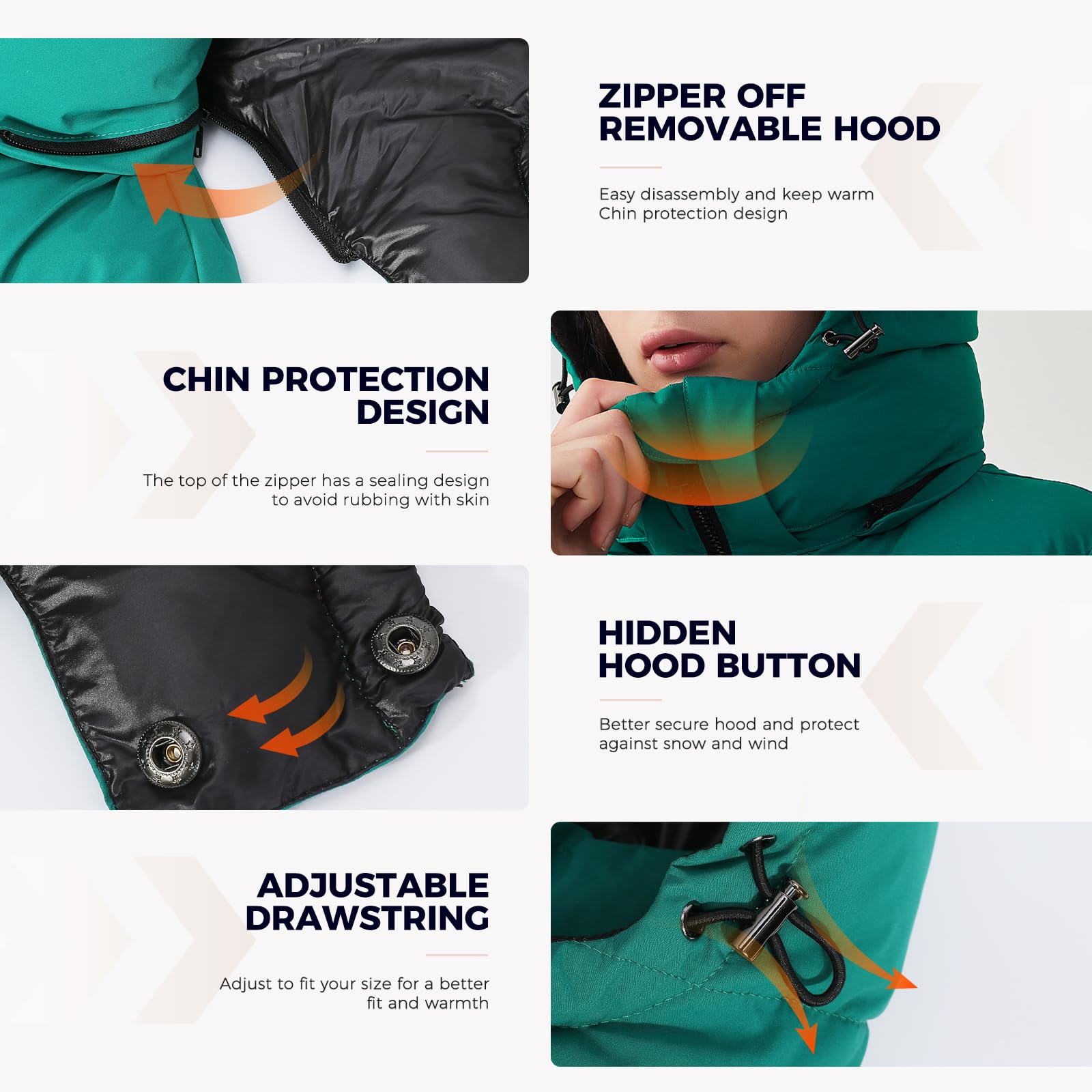 IKAZZ detachable hood demonstrates customizable cold-weather protection
