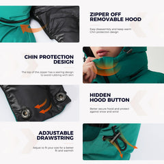 IKAZZ detachable hood demonstrates customizable cold-weather protection