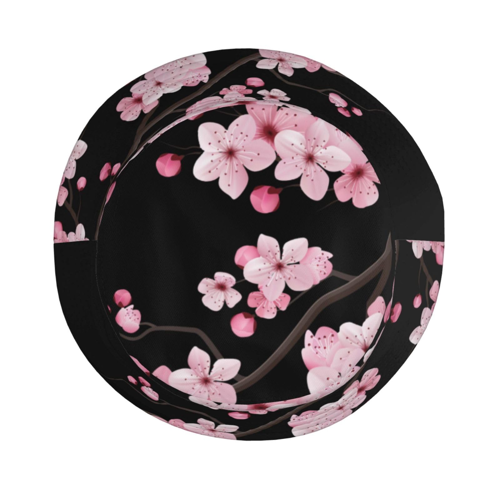 ILEABEC Cherry Blossoms bucket hat back view illustrates unisex fit