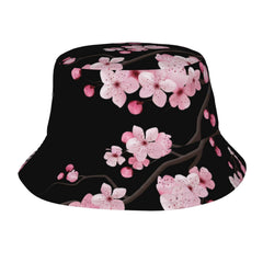 ILEABEC Cherry Blossoms bucket hat front view with sun protection and style