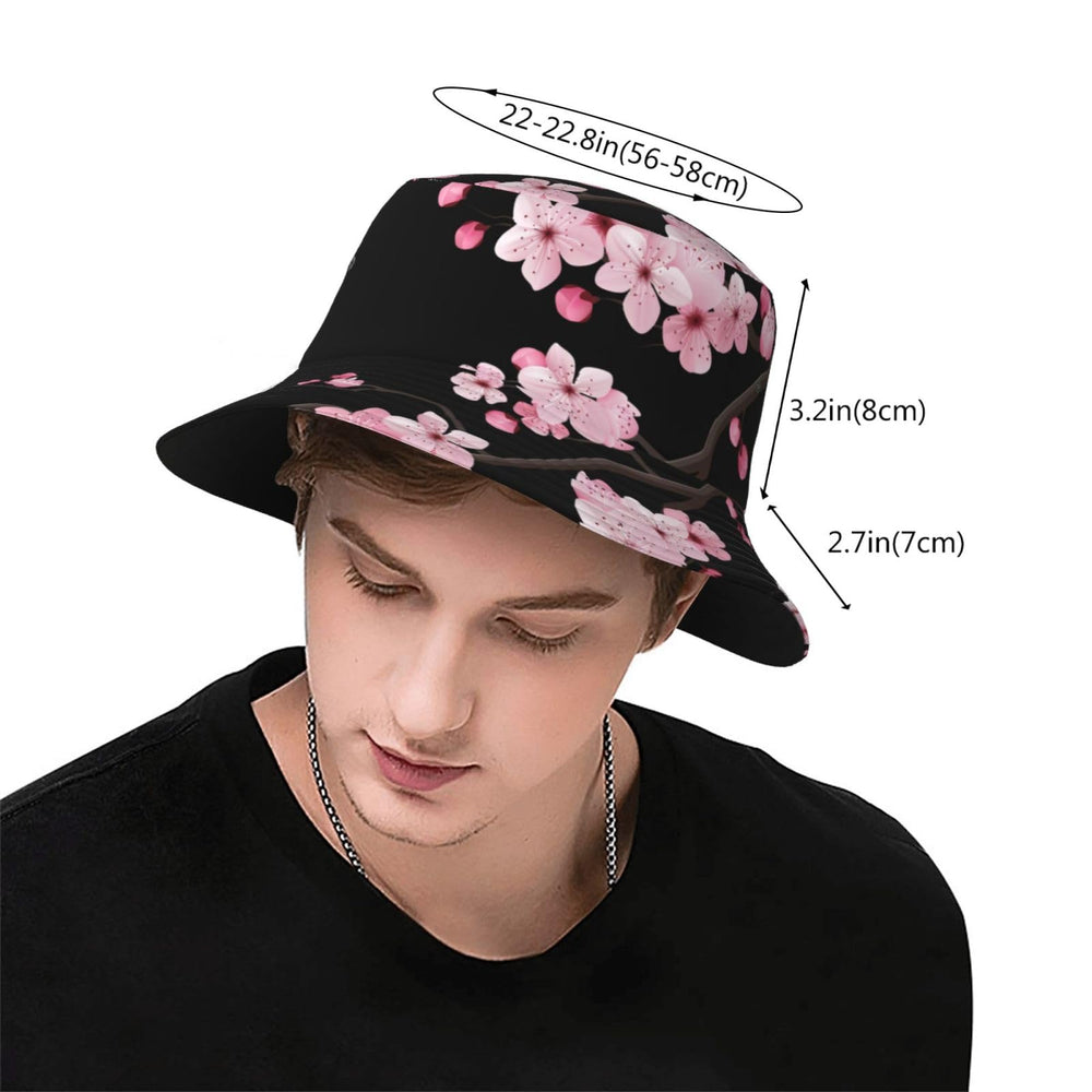 ILEABEC Cherry Blossoms bucket hat material polyester for everyday wear