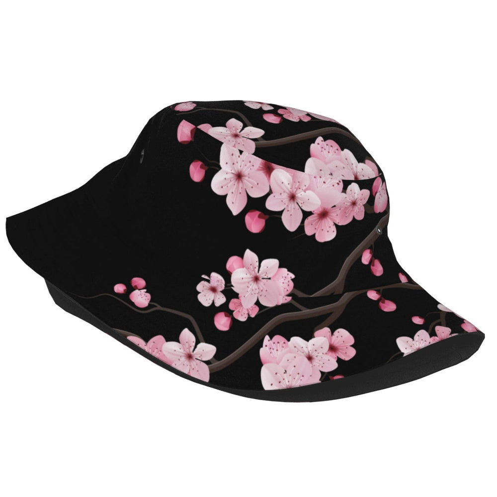 ILEABEC Cherry Blossoms bucket hat side view showing breathable, comfortable wear