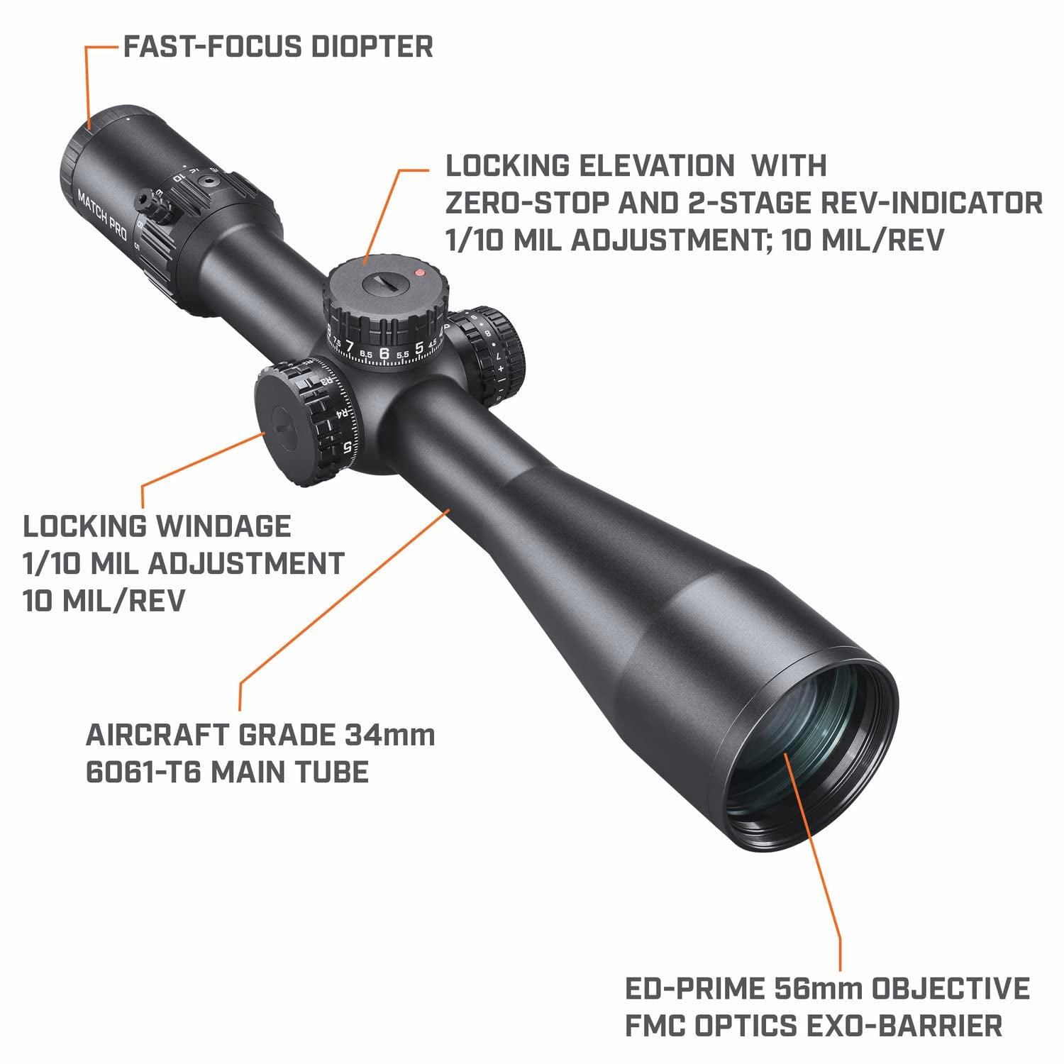 Illuminated Deploy MIL 2 reticle with brightness levels