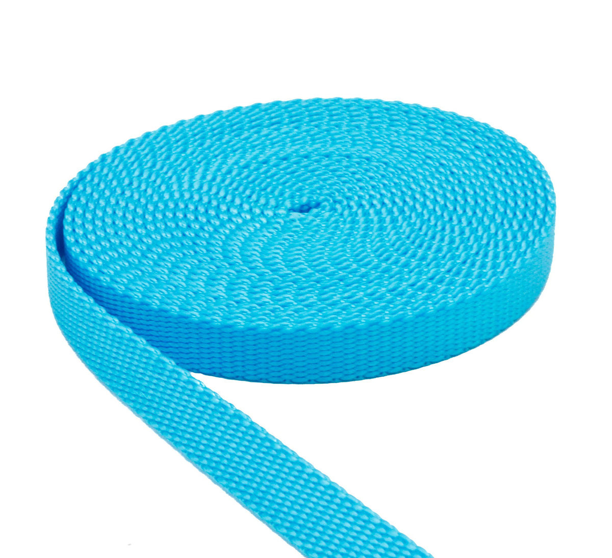 Webbing Plus half-inch turquoise nylon webbing offers strong, versatile strap material for bags and gear.