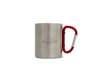 Alpine Mountain Gear Stainless Steel Carabiner Mug — 9 oz Camping Cup by Caddis Sports