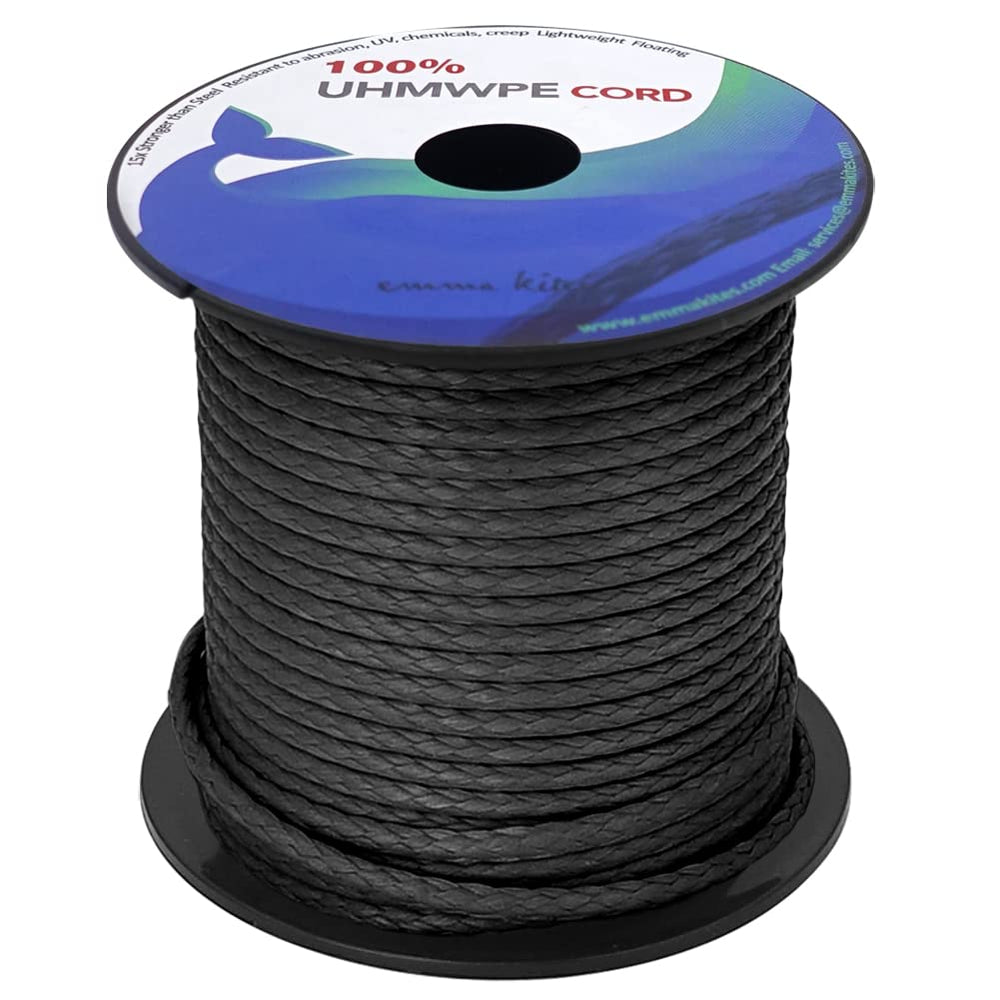 Emma Kites UHMWPE braided cord spool showing high strength for rugged rigging
