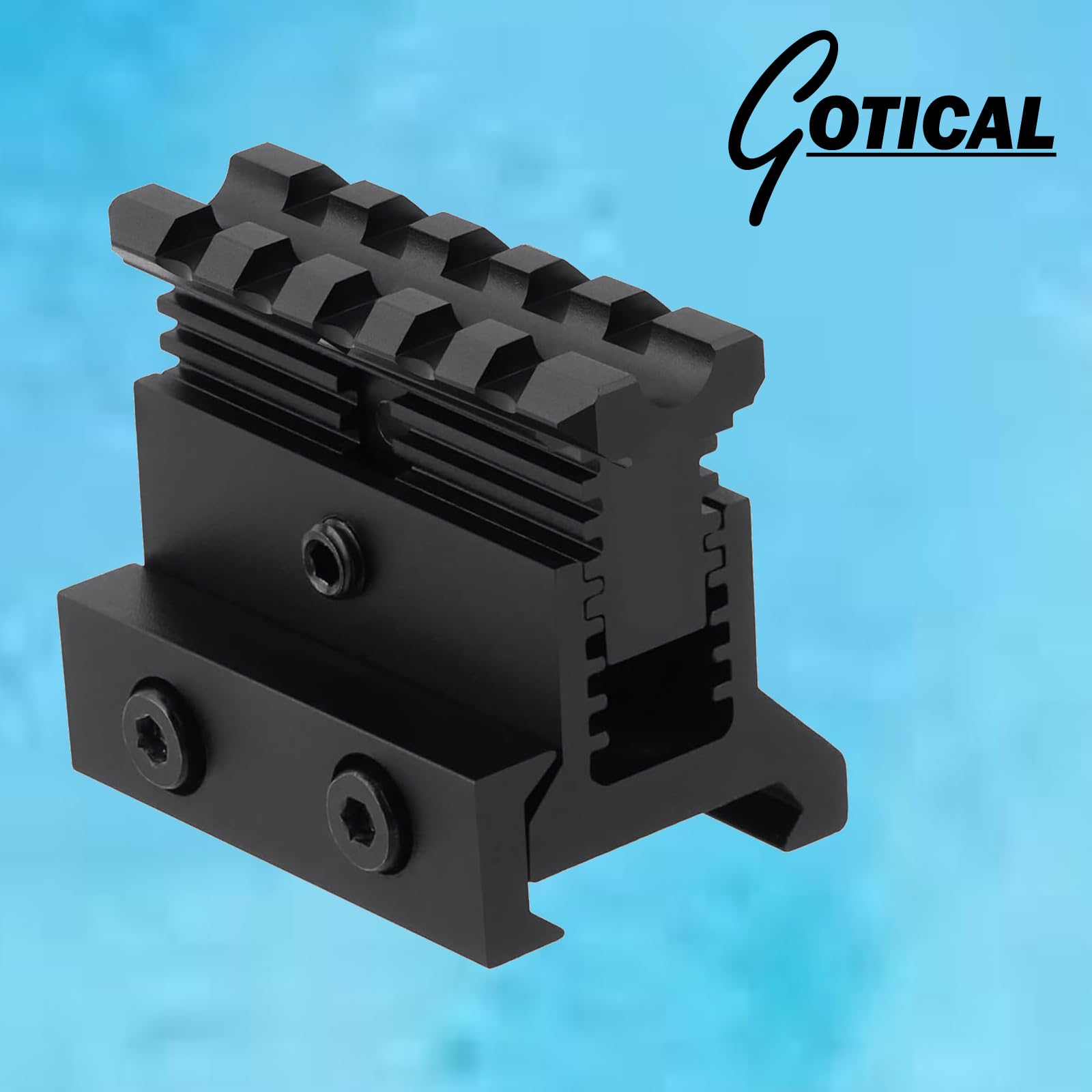 Gotical Picatinny Riser Mount - Adjustable Height, Quick Release | 1.57in L, 5 Slots, Rise 0.9-1.2in (PO1 Quick Release)