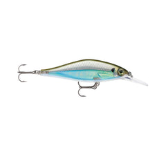 Rapala Shadow Rap Shad Deep Moss Back Shiner side profile highlighting slim body for precise casts
