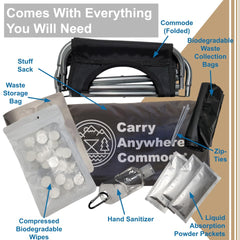 Carry Anywhere Commode – Ultralight Folding Toilet for Potty Training, Camping, Hiking & Travel