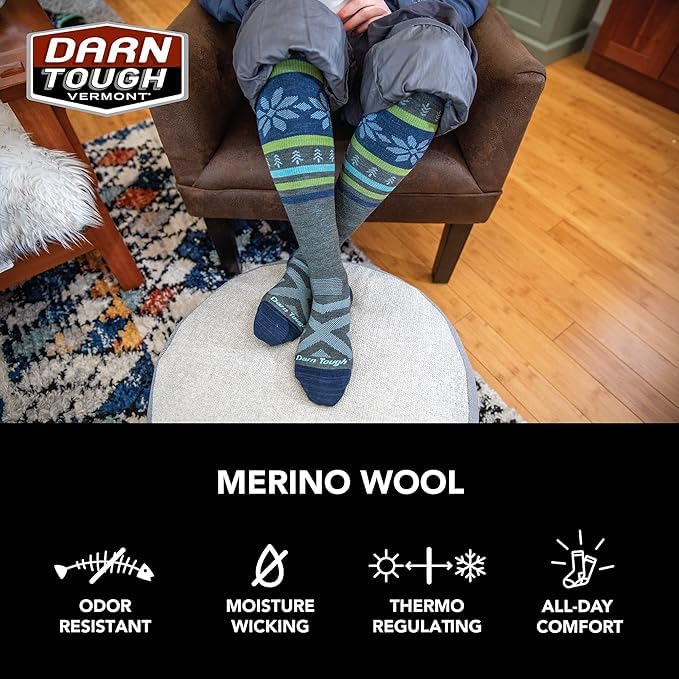 Darn Tough Vermont Men's Druid Crew Lightweight Socks (6124) - Gray, Large