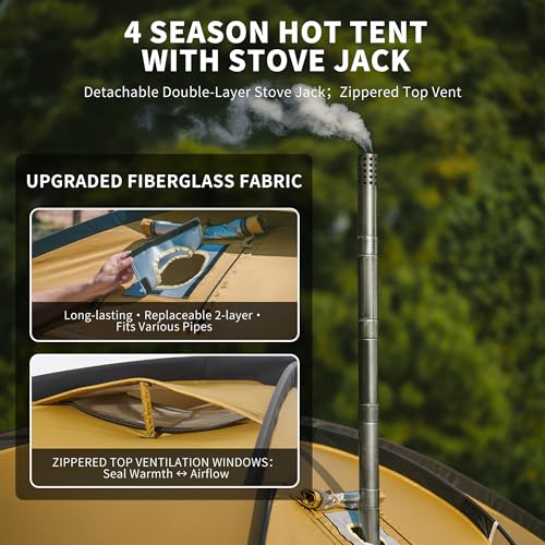 Naturehike Dune Hot Tent with Stove Jack - 4-Season Waterproof Shelter for 2-4 Campers
