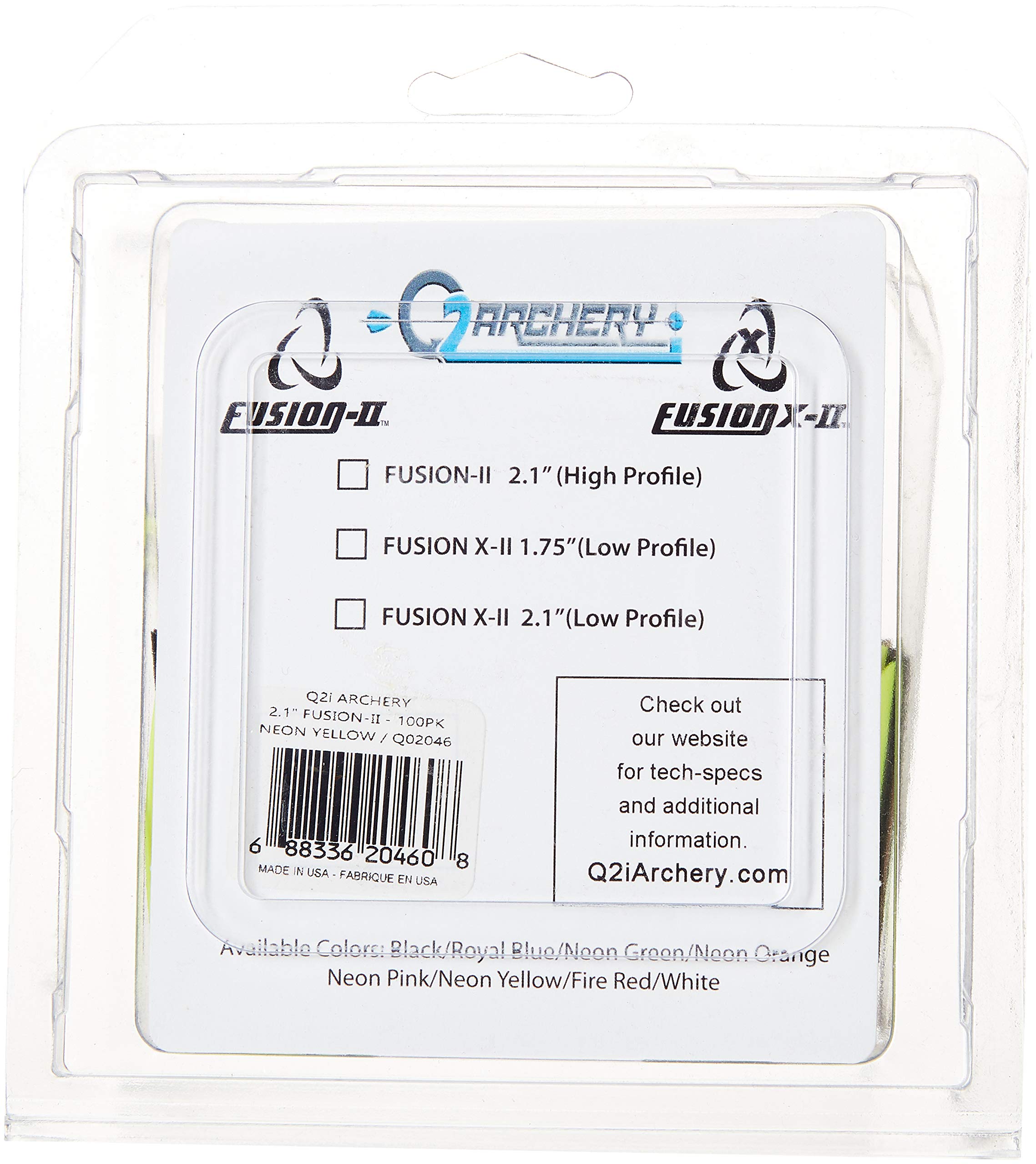 Q2i Fusion-II Shield Cut Arrow Vanes Neon Yellow – Pack of 100