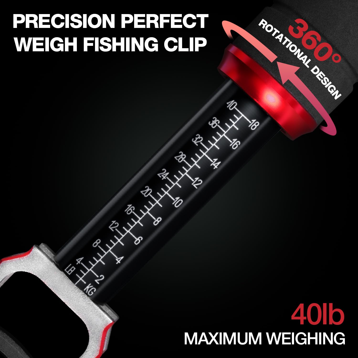 Ghosthorn 11-inch Aluminum Alloy Fish Lip Gripper with Scale - 40lbs Saltwater Fishing Grabber Tool