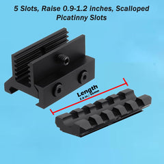 Gotical Picatinny Riser Mount - Adjustable Height, Quick Release | 1.57in L, 5 Slots, Rise 0.9-1.2in (PO1 Quick Release)